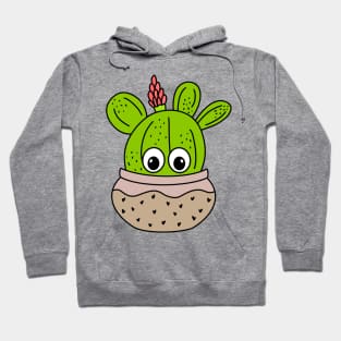 Cute Cactus Design #282: Cute Cactus With Flower In A Jar Planter Hoodie